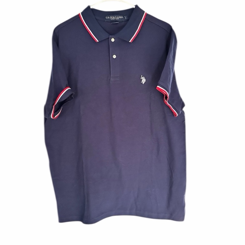US Polo Association - Navy Blue Men's Polo Shirt - Size Large Slim - Pre-Loved